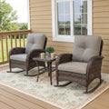 Brown Wicker Rocking Bistro Set
