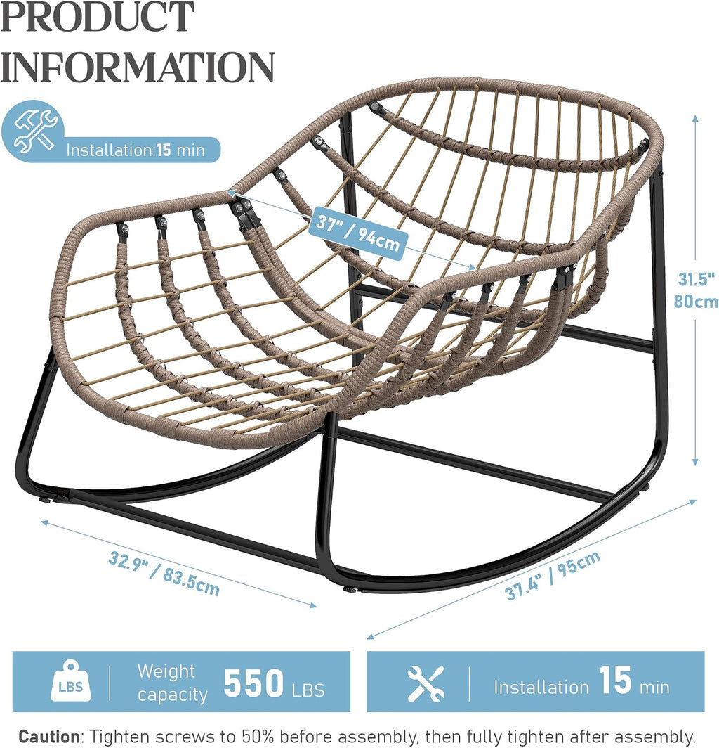 Grey Wicker Egg Rocking Chair