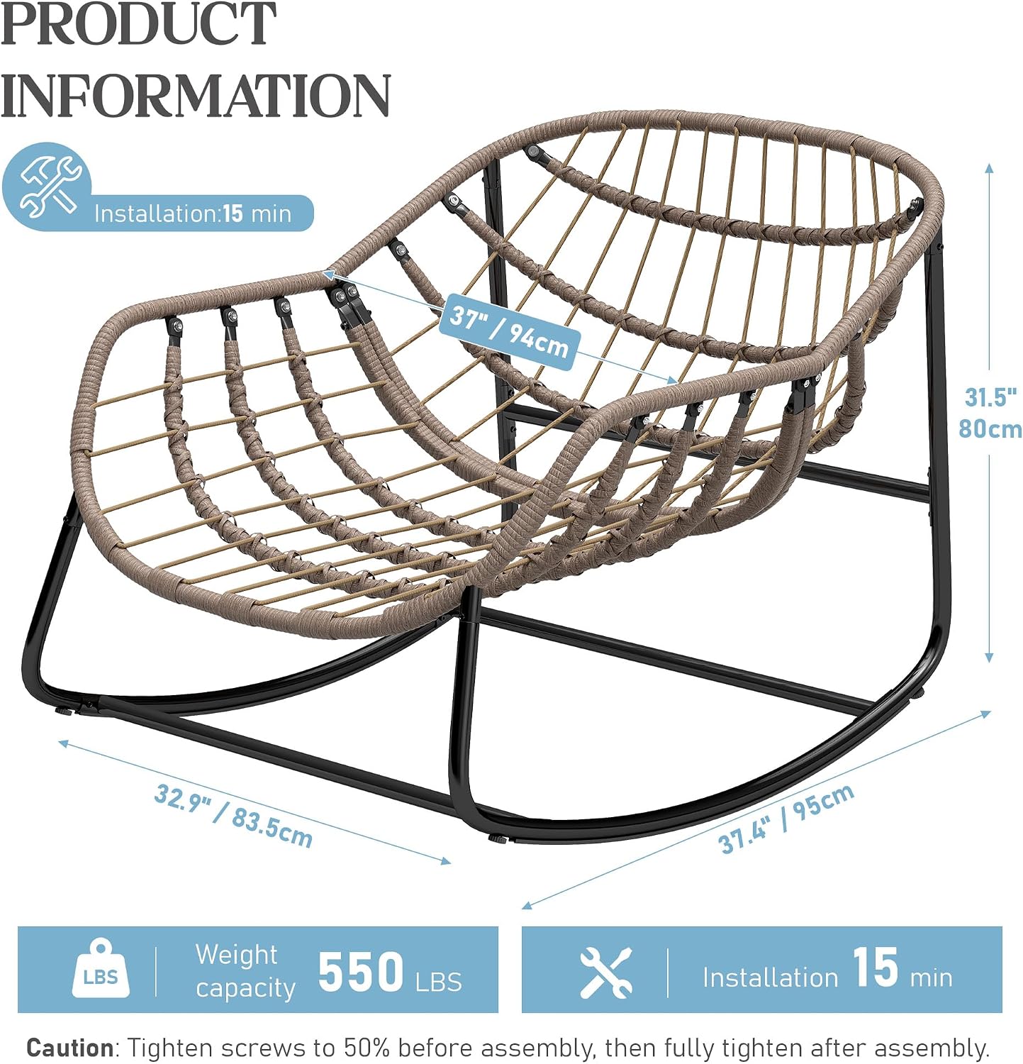 Grey Wicker Egg Rocking Chair