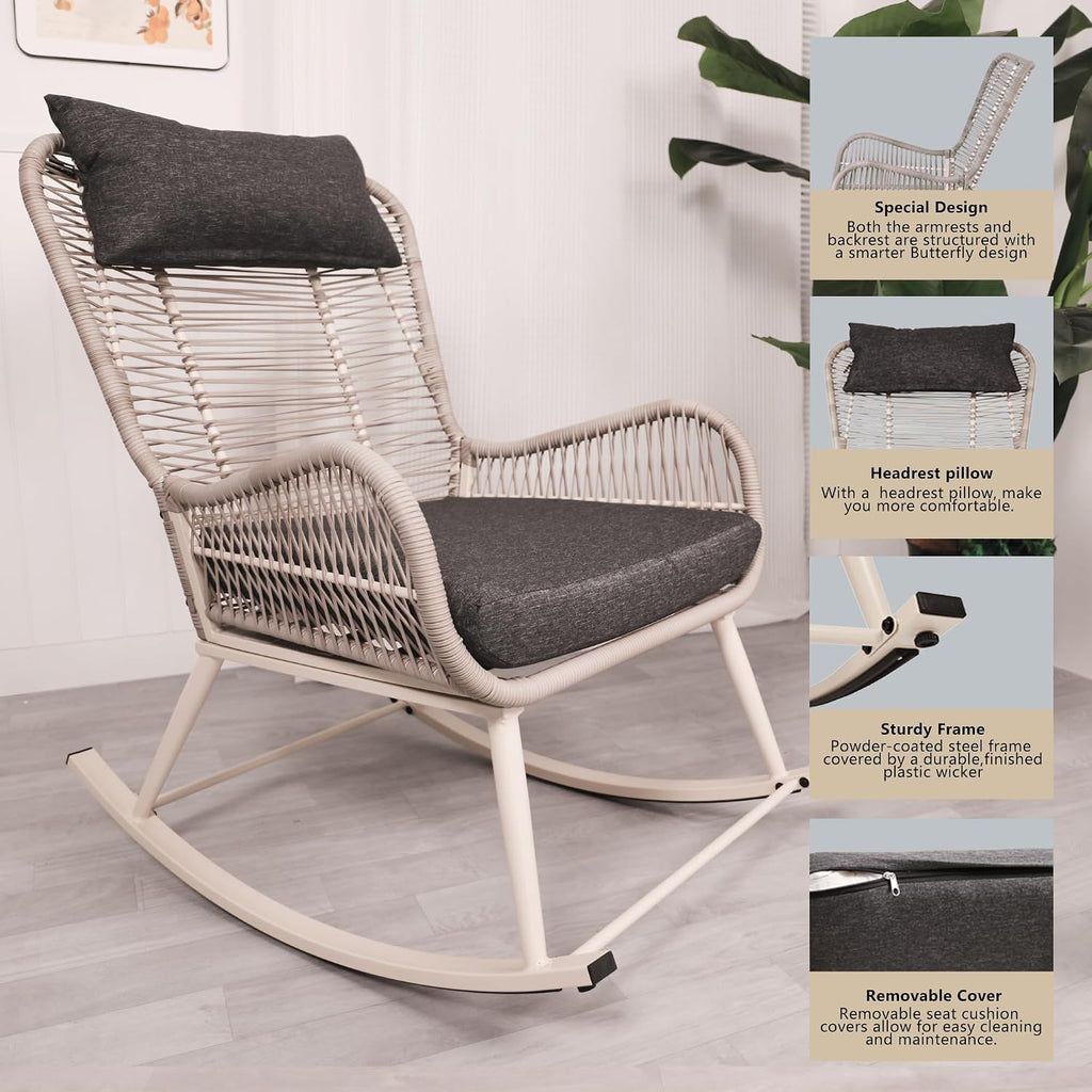 Indoor Outdoor Rocking Recliner Chair