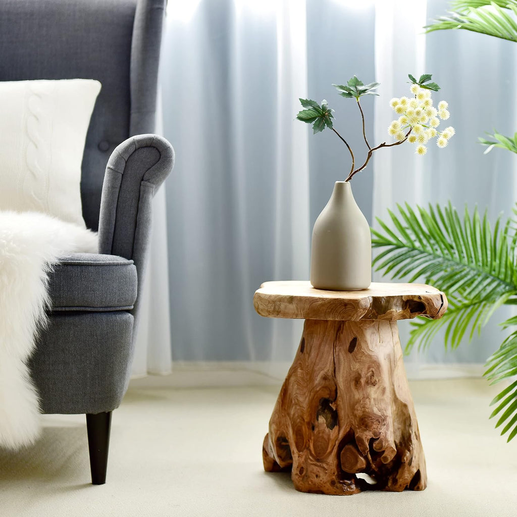 Natural Cedar Live Edge Stump Stool