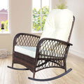 Brown Cream Wicker Rocking Chair