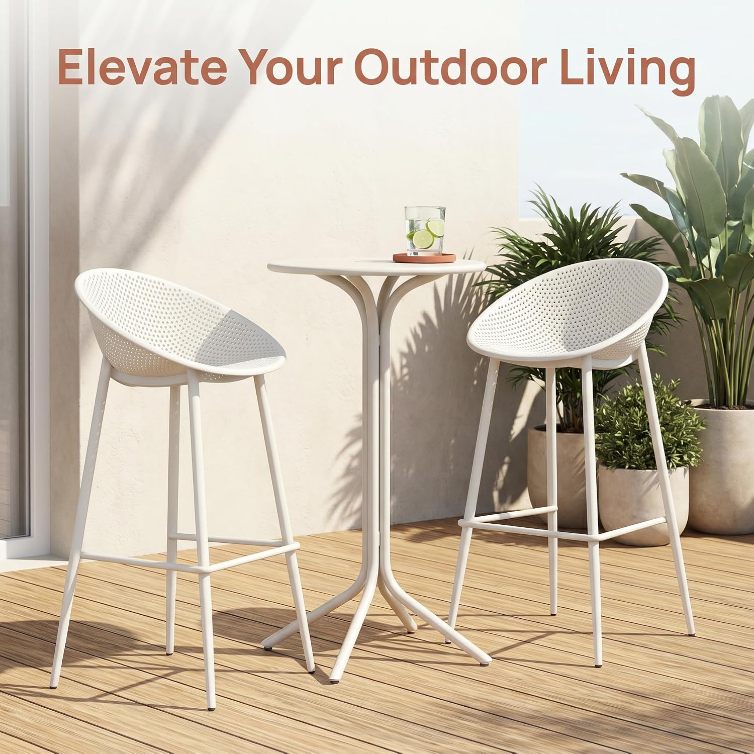 2 Resin-Iron Gable Barstools