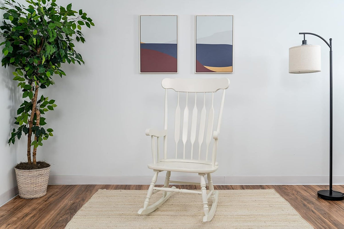 White Wooden Vintage Rocking Chair