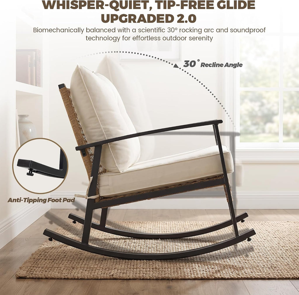 3-Piece Wicker Rocking Chair Set