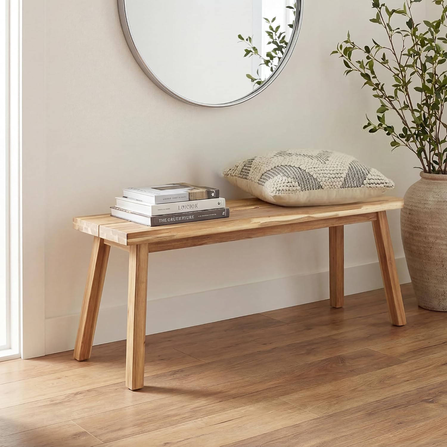 47 Inch Multi-use Solid Wood Bench