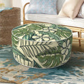 Tropical Print Round Inflatable Ottoman Stool