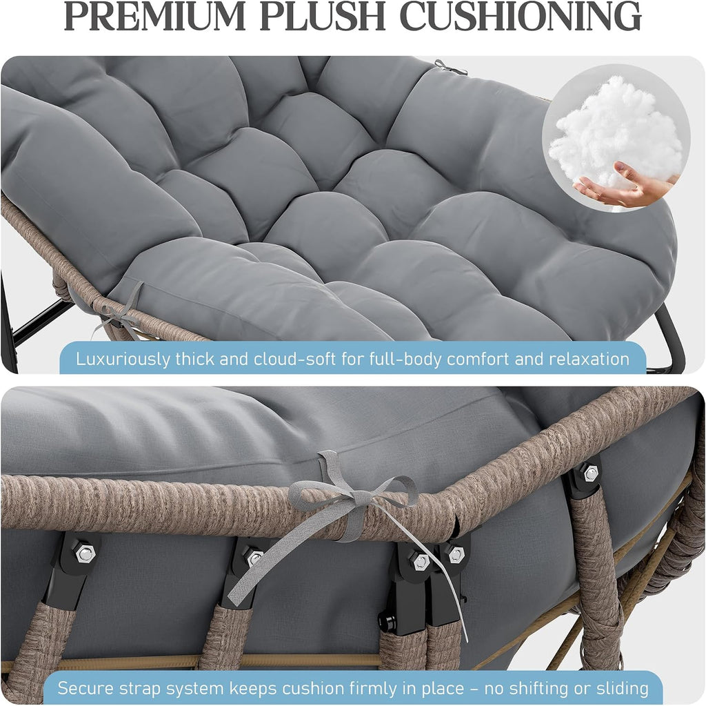 Grey Wicker Egg Rocking Chair