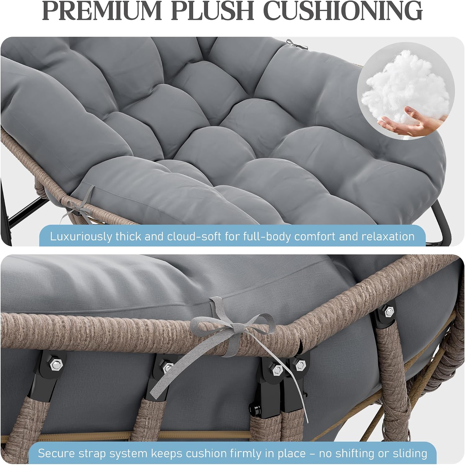 Grey Wicker Egg Rocking Chair