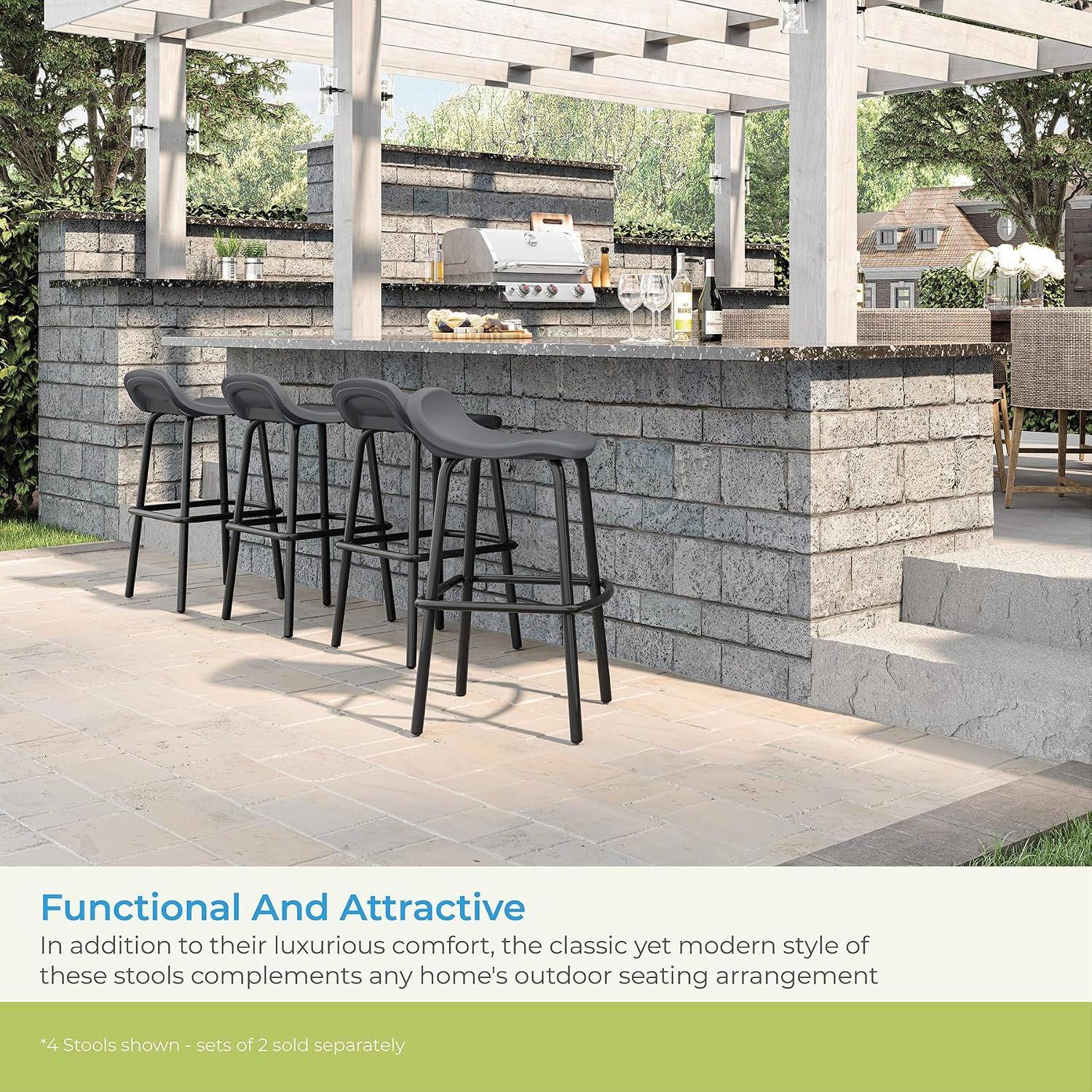 2 Cool Gray Resin Bar Stools