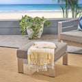 Silver Khaki Aya Coral Aluminum Ottoman