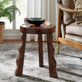 Walnut Carved Tripod Plant Stool