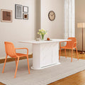 2 Orange Stackable Plastic Patio Chairs